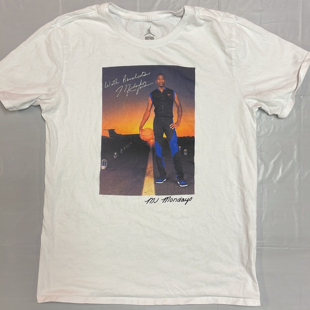 Air Jordan MJ Mondays retro/vintage short sleeve T-Shirt, white size L